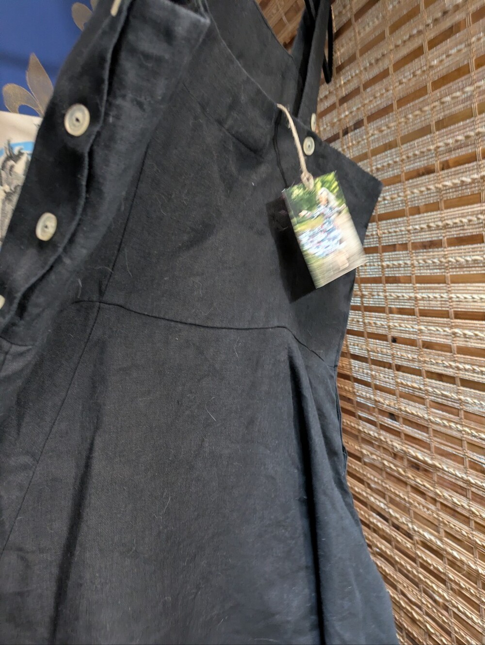 Pinafore Dress, Sleeveless - Pansy Black - S - Picture 4 of 6
